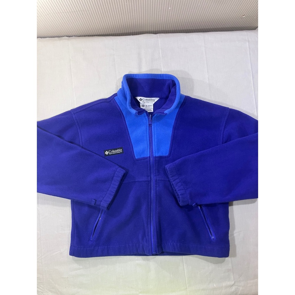 Columbia Fleece Jacket Purple Blue Kids Size 10 12 Zip Up Sportswear